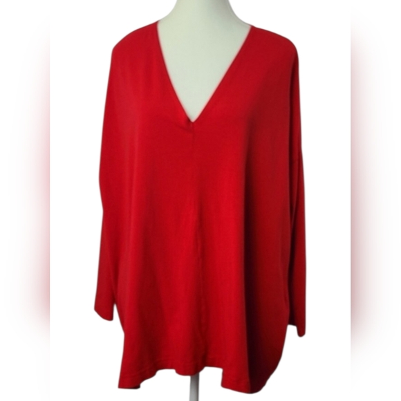 bryn Walker Tops - Bryn Walker Bamboo Organic Cotton Blouse Medium V-Neck 3/4 Sleeve